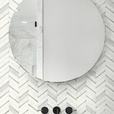 NW39208 faux chevron marble tile peel and stick removable wallpaper bathroom from NextWall
