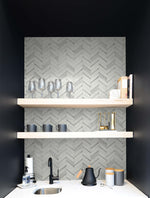 NW39208 faux chevron marble tile peel and stick removable wallpaper bar from NextWall