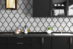 NW39300 marbled ogee faux tile peel and stick removable wallpaper backsplash from NextWall