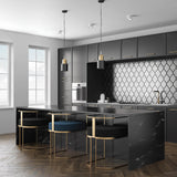 NW39300 marbled ogee faux tile peel and stick removable wallpaper kitchen from NextWall