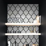 NW39300 marbled ogee faux tile peel and stick removable wallpaper wet bar from NextWall
