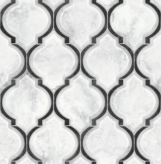 NW39300 marbled ogee faux tile peel and stick removable wallpaper from NextWall
