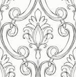 NW39400 sketched damask peel and stick removable wallpaper from NextWall