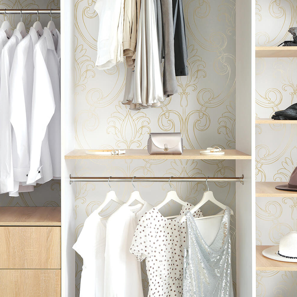 
                  
                    NW39405 sketched damask peel and stick removable wallpaper closet from NextWall
                  
                