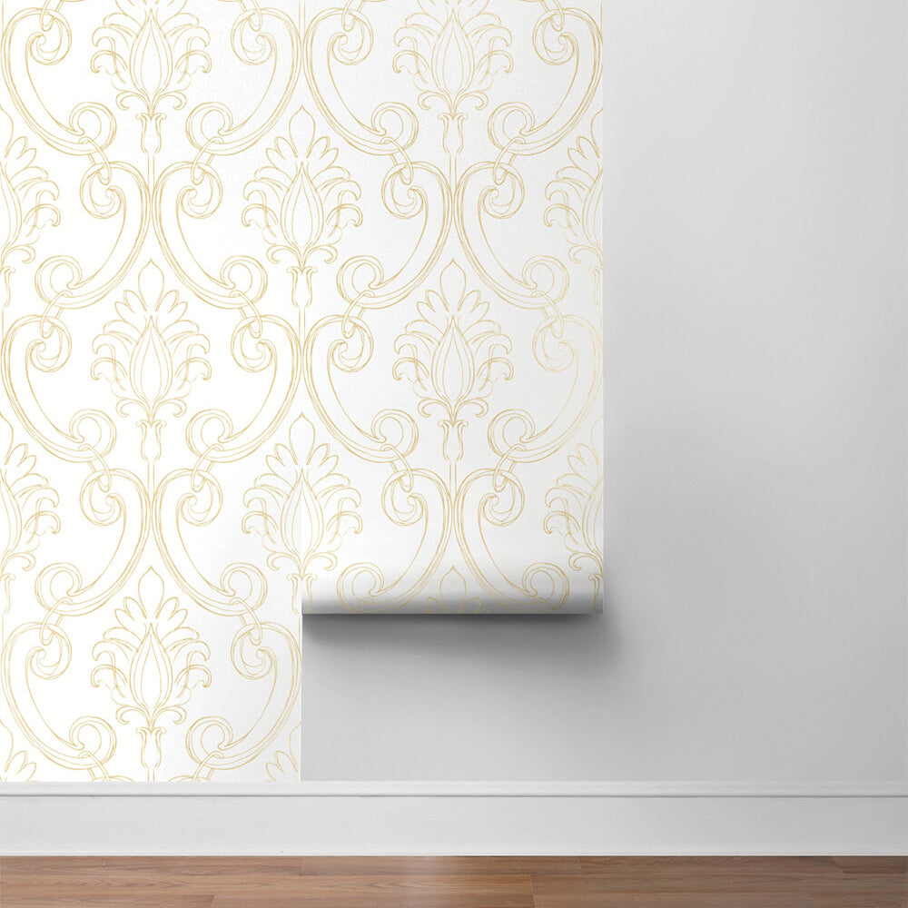 
                  
                    NW39405 sketched damask peel and stick removable wallpaper roll from NextWall
                  
                