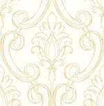 NW39405 sketched damask peel and stick removable wallpaper from NextWall
