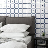NW39602 check and spot geometric peel and stick wallpaper bedroom from NextWall