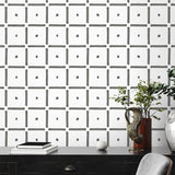 NW39608 check and spot geometric peel and stick wallpaper desk from NextWall