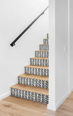 NW39700 Mod chevron peel and stick removable wallpaper stairs from NextWall