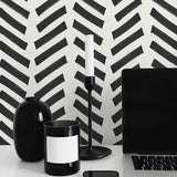 NW39700 Mod chevron peel and stick removable wallpaper office from NextWall