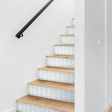 NW39712 Mod chevron peel and stick removable wallpaper stairs from NextWall