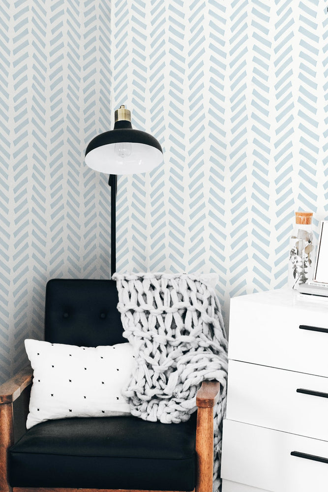 NW39712 Mod chevron peel and stick removable wallpaper reading nook from NextWall
