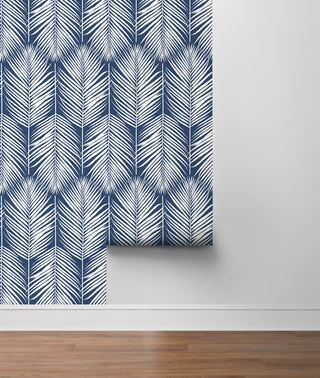 NW39802 palm silhouette coastal peel and stick removable wallpaper roll from NextWall