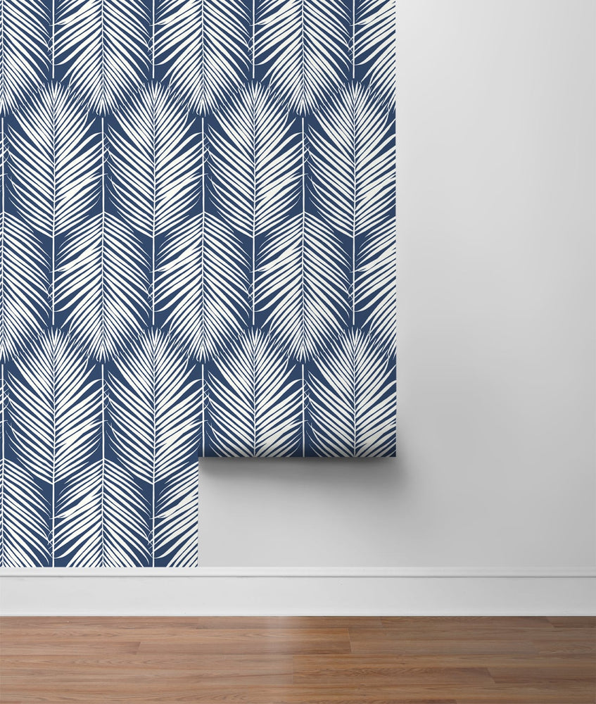 NW39802 palm silhouette coastal peel and stick removable wallpaper roll from NextWall