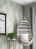 NW39804 palm silhouette coastal peel and stick removable wallpaper bedroom from NextWall