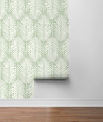 NW39804 palm silhouette coastal peel and stick removable wallpaper roll from NextWall