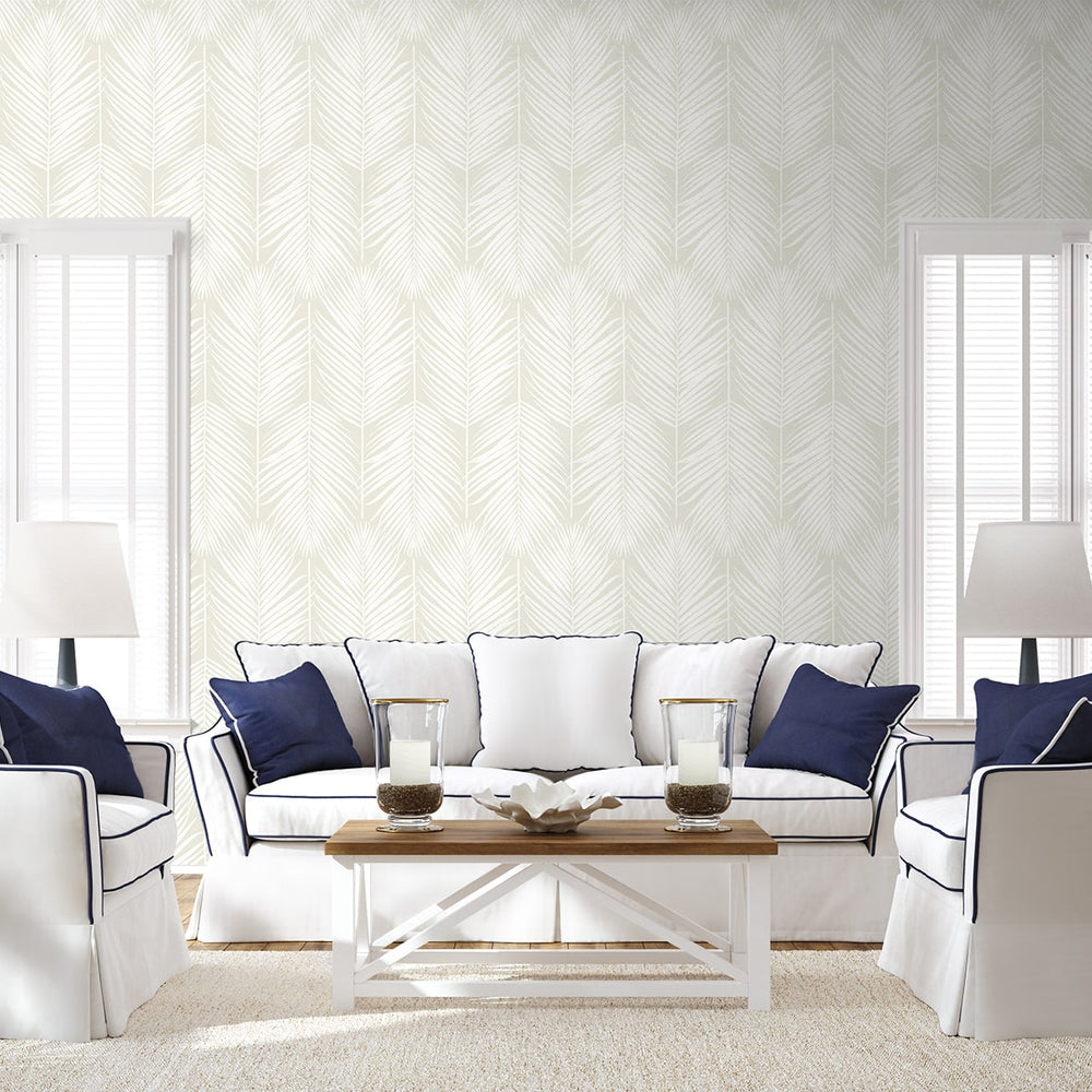
                  
                    NW39805 palm leaf peel and stick wallpaper living room from NextWall
                  
                