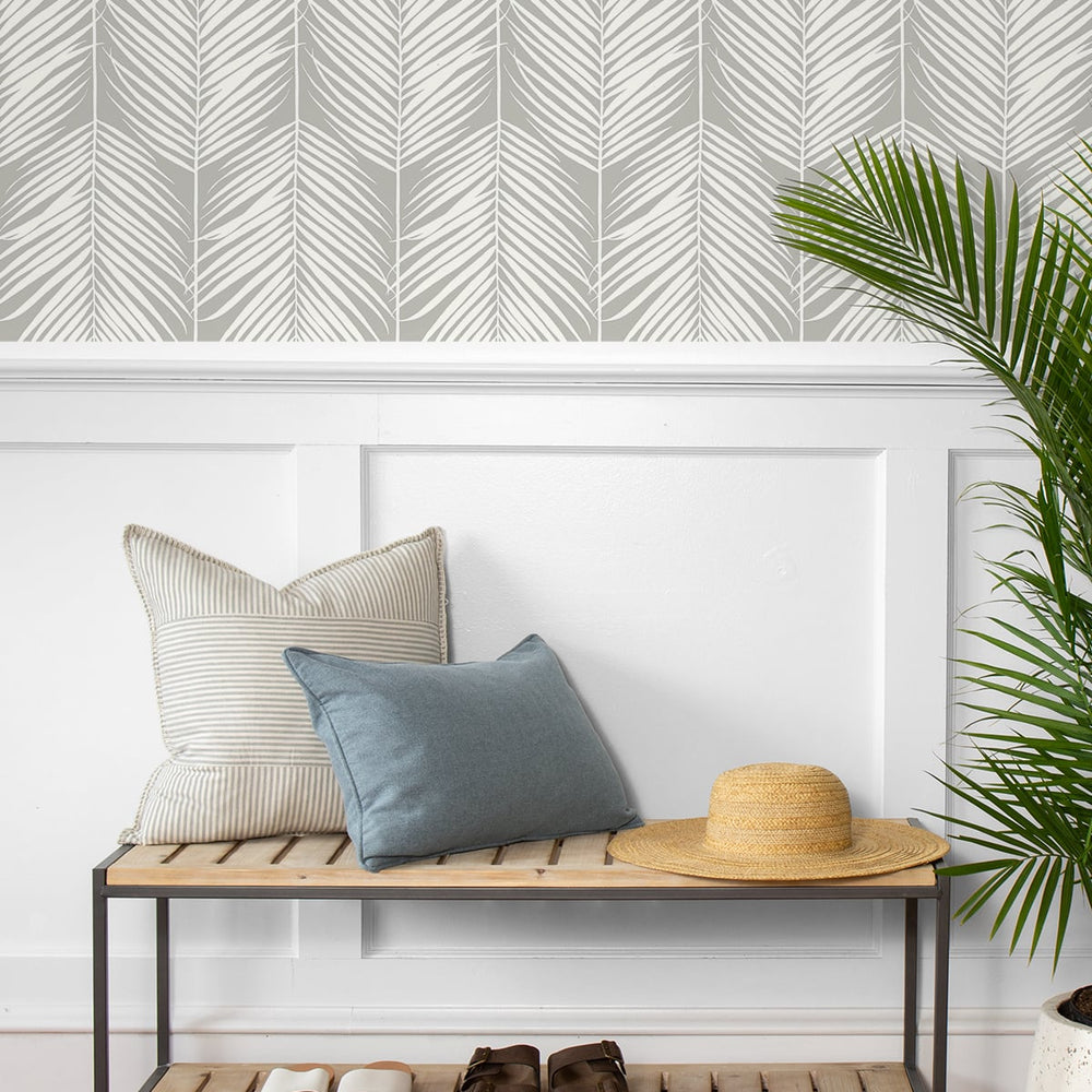 
                  
                    NW39808 palm silhouette coastal peel and stick removable wallpaper entryway from NextWall
                  
                