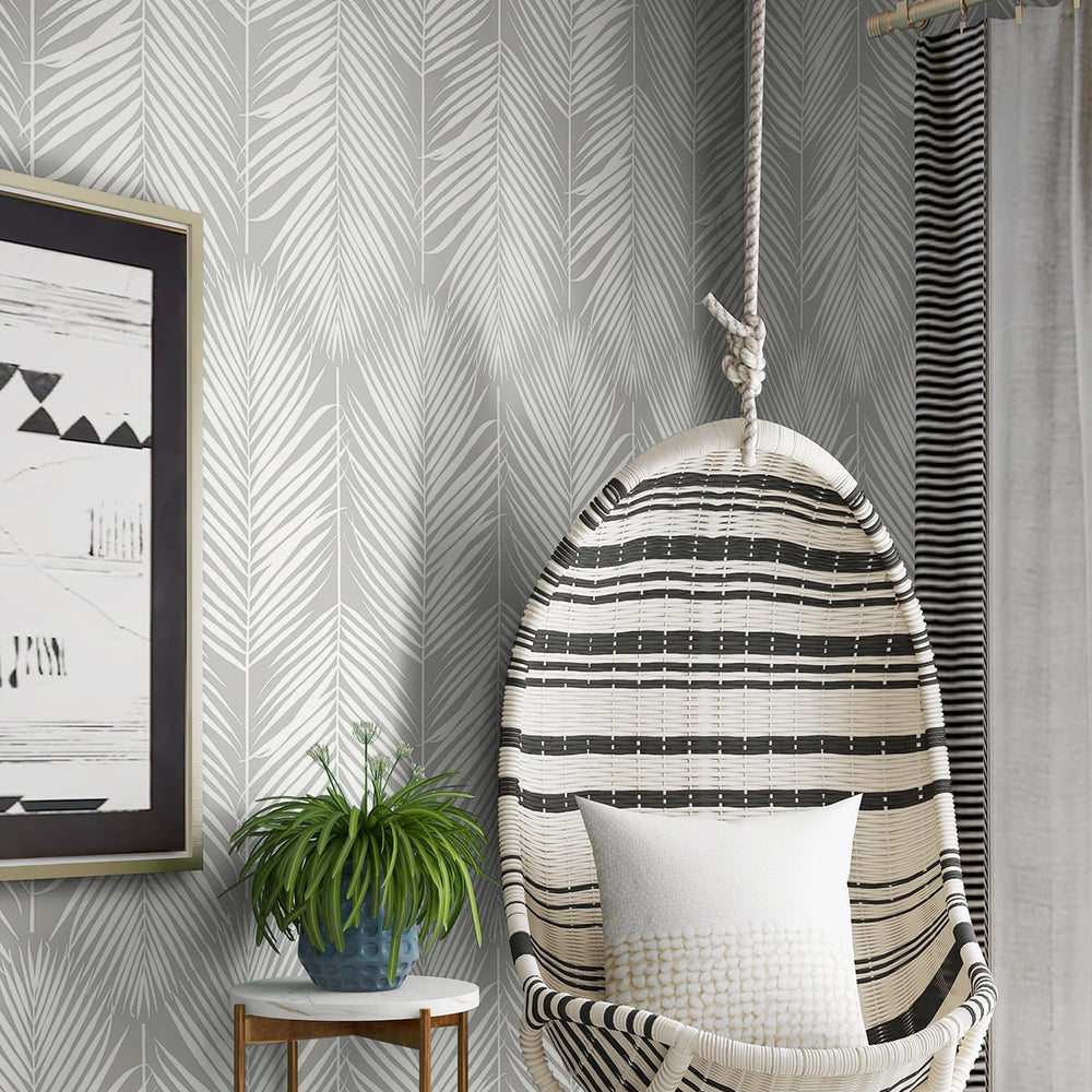 
                  
                    NW39808 palm silhouette coastal peel and stick removable wallpaper bedroom from NextWall
                  
                