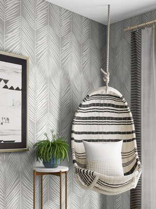 NW39808 palm silhouette coastal peel and stick removable wallpaper bedroom from NextWall