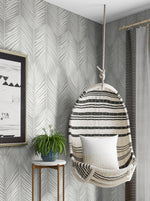 NW39808 palm silhouette coastal peel and stick removable wallpaper bedroom from NextWall