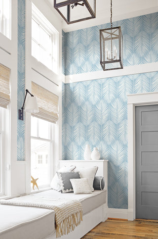 NW39812 palm silhouette coastal peel and stick removable wallpaper beach bedroom from NextWall