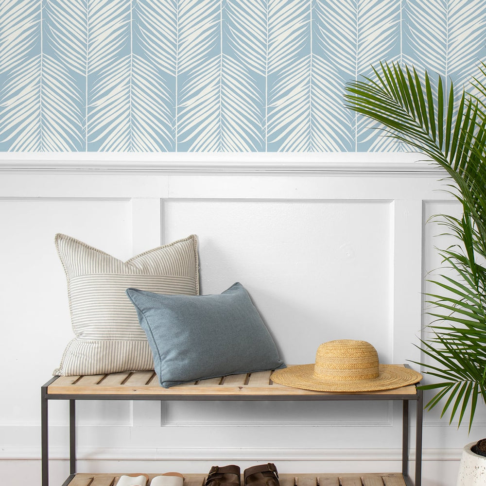 
                  
                    NW39812 palm silhouette coastal peel and stick removable wallpaper entryway from NextWall
                  
                