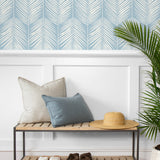 NW39812 palm silhouette coastal peel and stick removable wallpaper entryway from NextWall