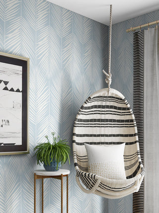 NW39812 palm silhouette coastal peel and stick removable wallpaper bedroom from NextWall