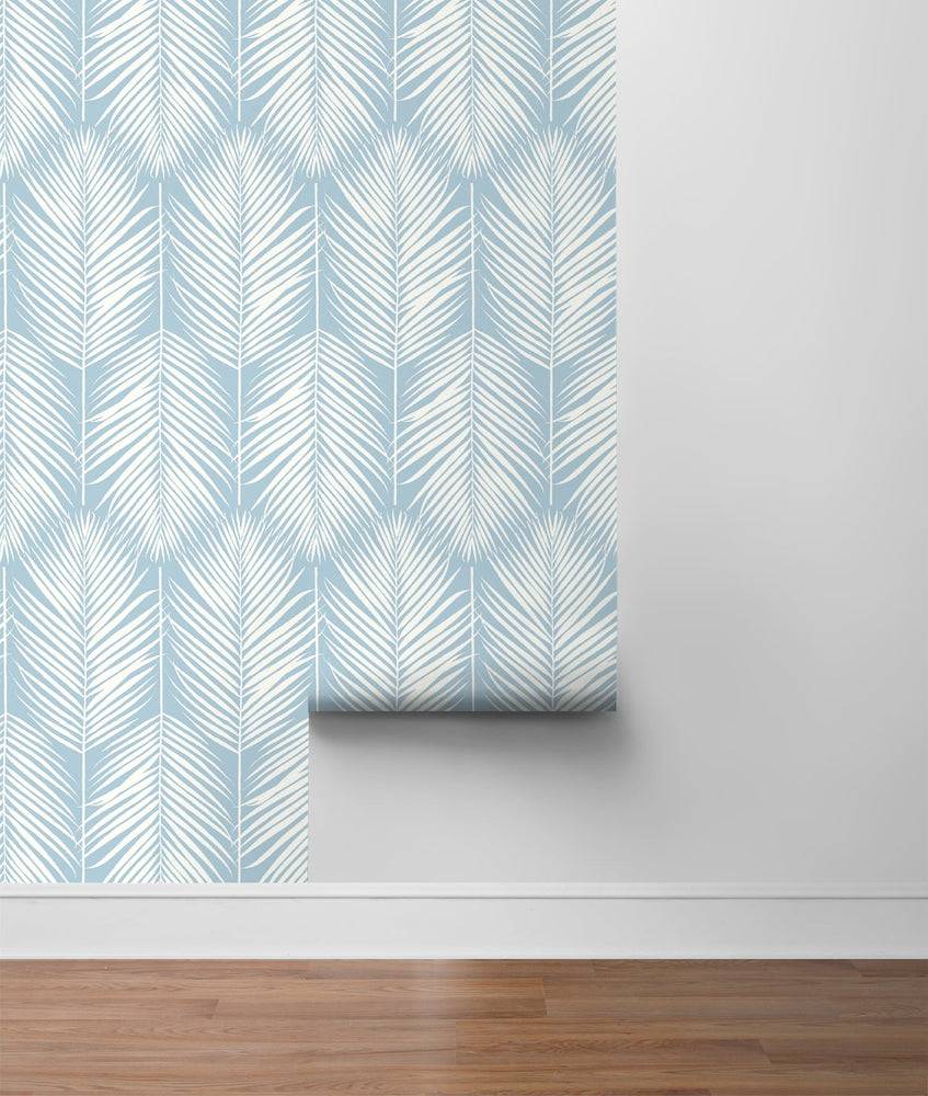 NW39812 palm silhouette coastal peel and stick removable wallpaper roll from NextWall