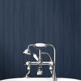 NW39902 wood panel faux peel and stick wallpaper bathroom from NextWall