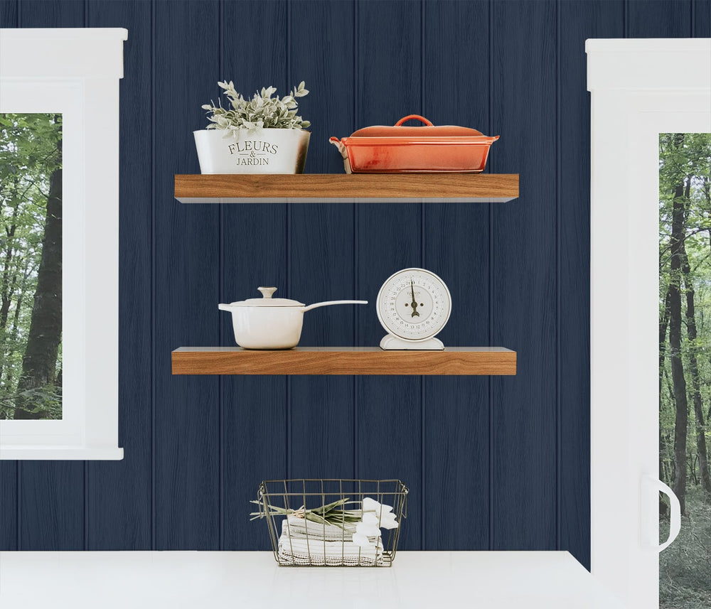 NW39902 wood panel faux peel and stick wallpaper kitchen from NextWall