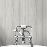 NW39906 wood panel faux peel and stick wallpaper bathroom from NextWall
