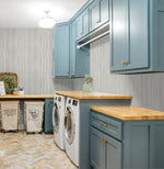 NW39906 wood panel faux peel and stick wallpaper laundry room from NextWall