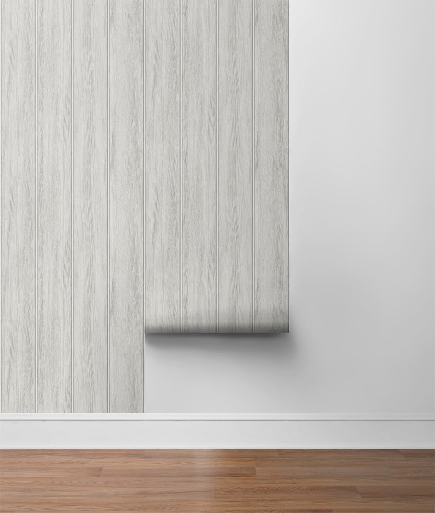 NW39906 wood panel faux peel and stick wallpaper roll from NextWall
