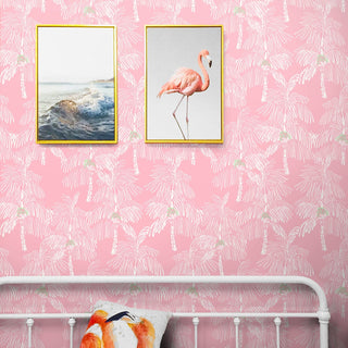 NW40001 Palm Beach botanical peel and stick removable wallpaper bedroom from NextWall