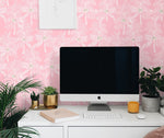 NW40001 Palm Beach botanical peel and stick removable wallpaper office from NextWall