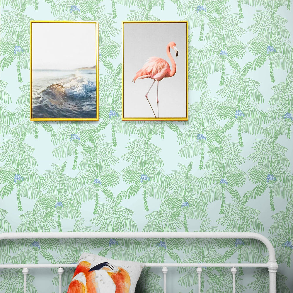 
                  
                    NW40002 Palm Beach botanical peel and stick removable wallpaper bedroom from NextWall
                  
                