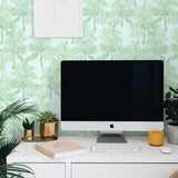 NW40002 Palm Beach botanical peel and stick removable wallpaper office from NextWall