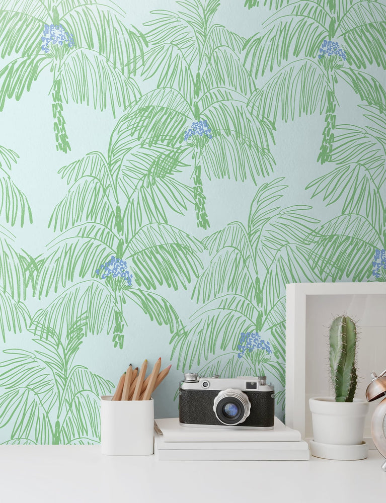 NW40002 Palm Beach botanical peel and stick removable wallpaper decor from NextWall