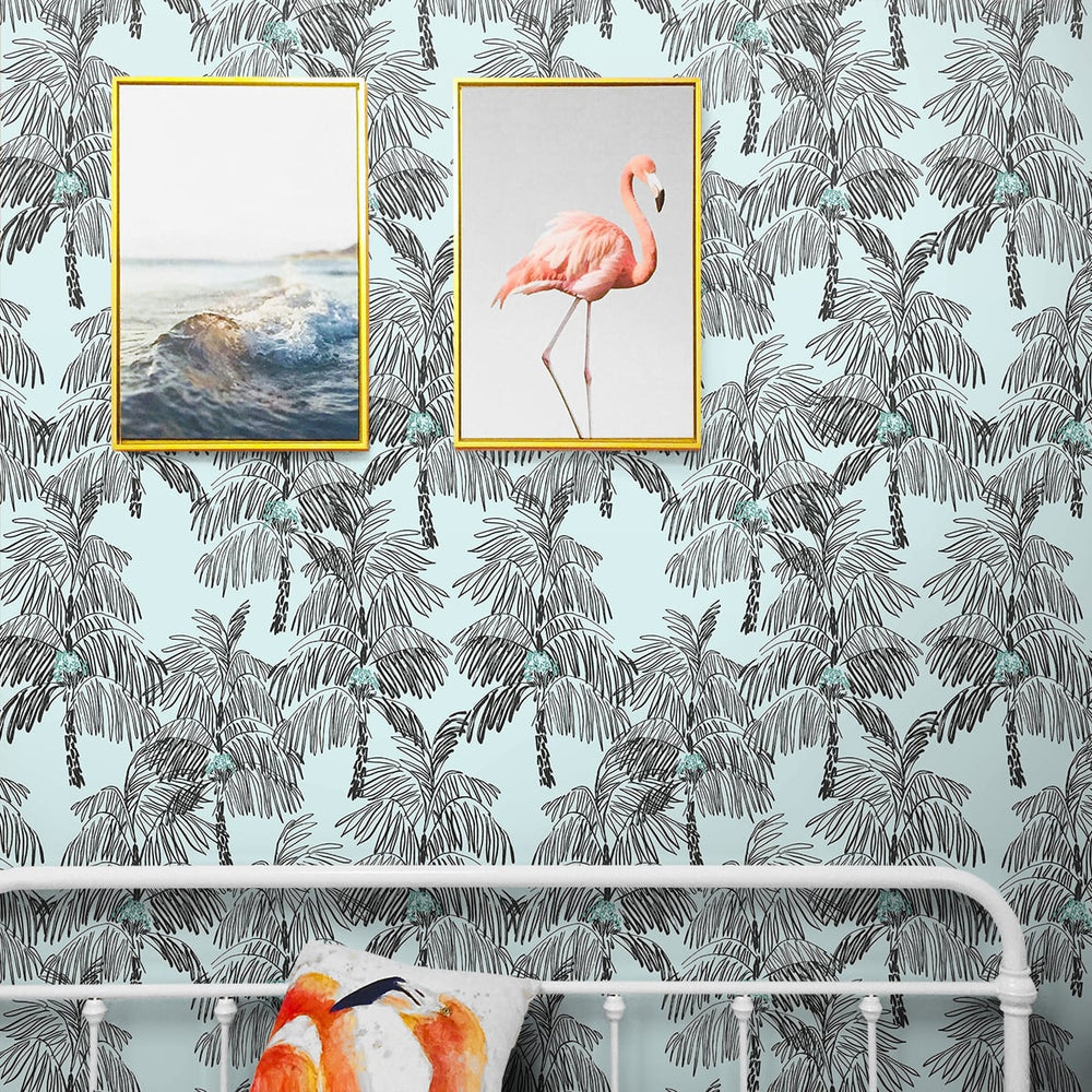
                  
                    NW40012 Palm Beach botanical peel and stick removable wallpaper bedroom from NextWall
                  
                