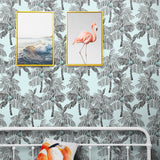 NW40012 Palm Beach botanical peel and stick removable wallpaper bedroom from NextWall