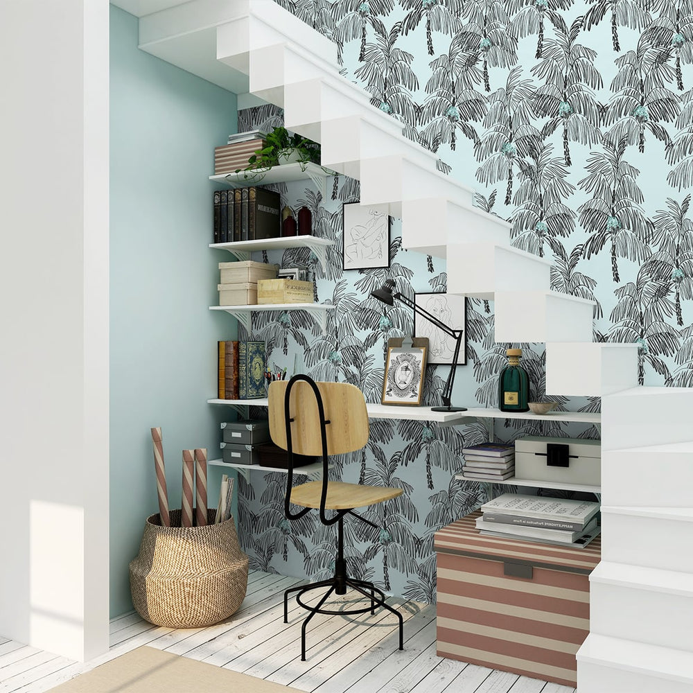 
                  
                    NW40012 Palm Beach botanical peel and stick removable wallpaper staircase from NextWall
                  
                