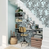 NW40012 Palm Beach botanical peel and stick removable wallpaper staircase from NextWall