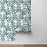 NW40012 Palm Beach botanical peel and stick removable wallpaper roll from NextWall
