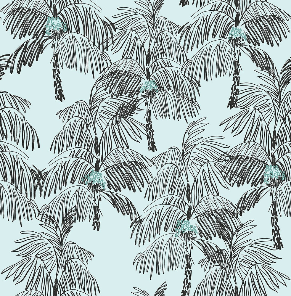 NW40012 Palm Beach botanical peel and stick removable wallpaper from NextWall