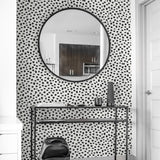 NW40100 dash abstract polka dot peel and stick removable wallpaper entryway from NextWall