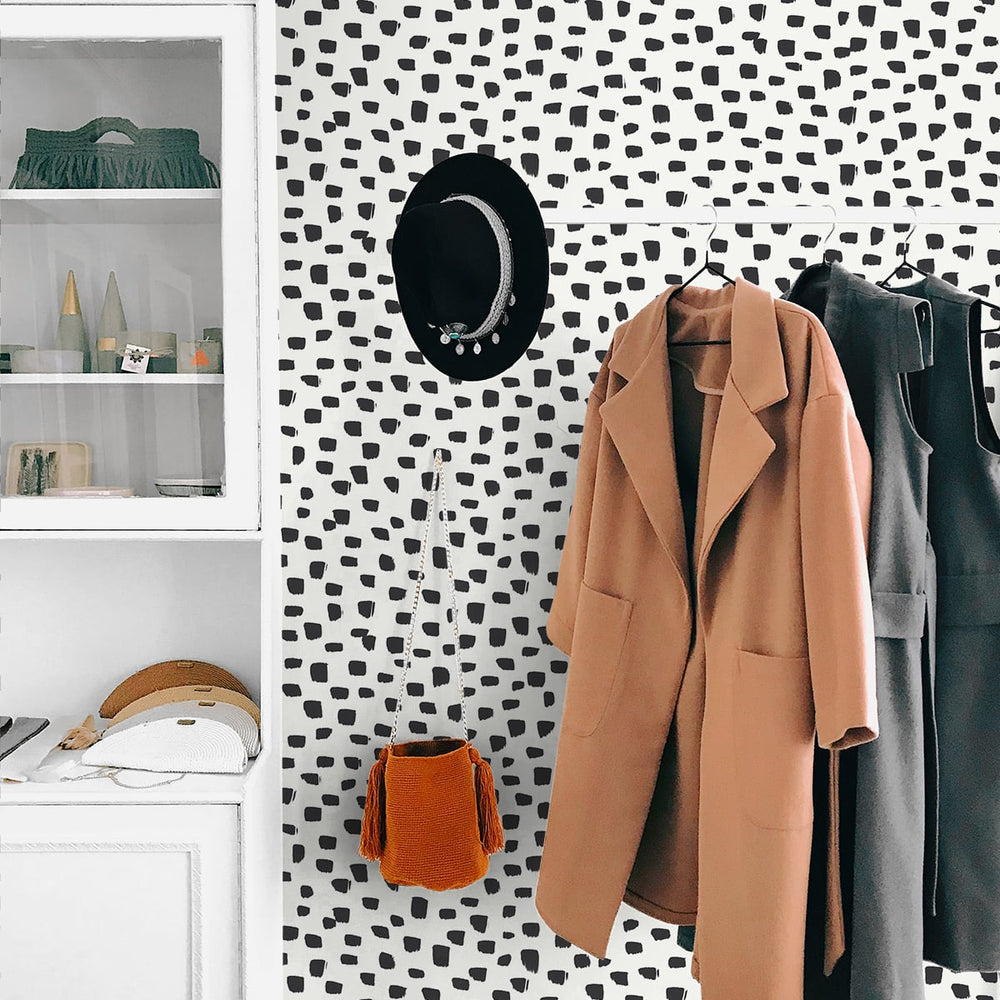
                  
                    NW40100 dash abstract polka dot peel and stick removable wallpaper closet from NextWall
                  
                