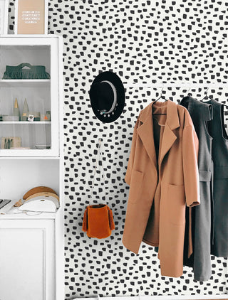 NW40100 dash abstract polka dot peel and stick removable wallpaper closet from NextWall