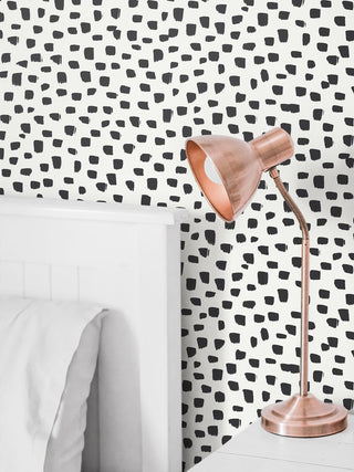 NW40100 dash abstract polka dot peel and stick removable wallpaper bedroom from NextWall